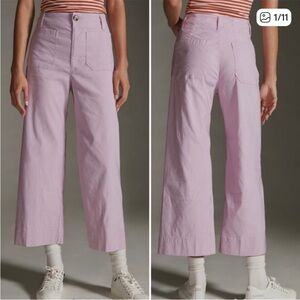 MAEVE | Anthropologie Collette Linen Blend High Rise Wide Leg Crop Pants NWT